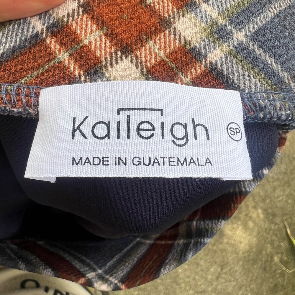 Kaileigh Blue and Brown Plaid Skirt, size SP - Picture 3 of 4